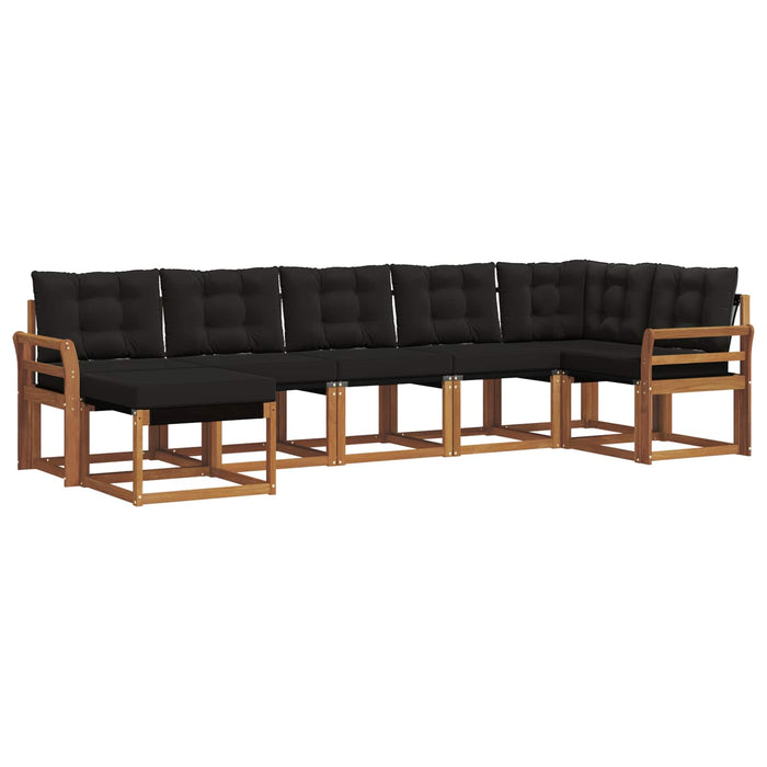 Set de canapele de exterior cu pernă 7 pcs Natural și Negru - WALTI WALTI