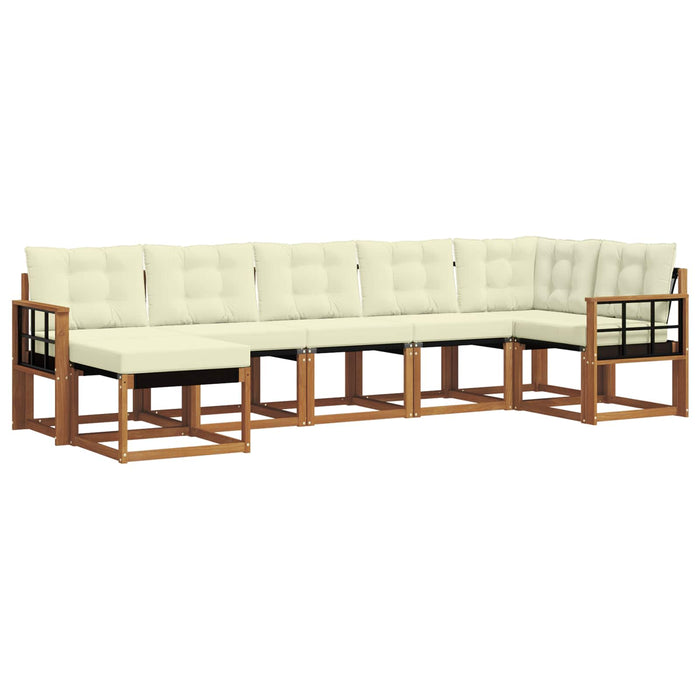 Set de canapele de exterior cu pernă 7 pcs Natural și Crem - WALTI WALTI