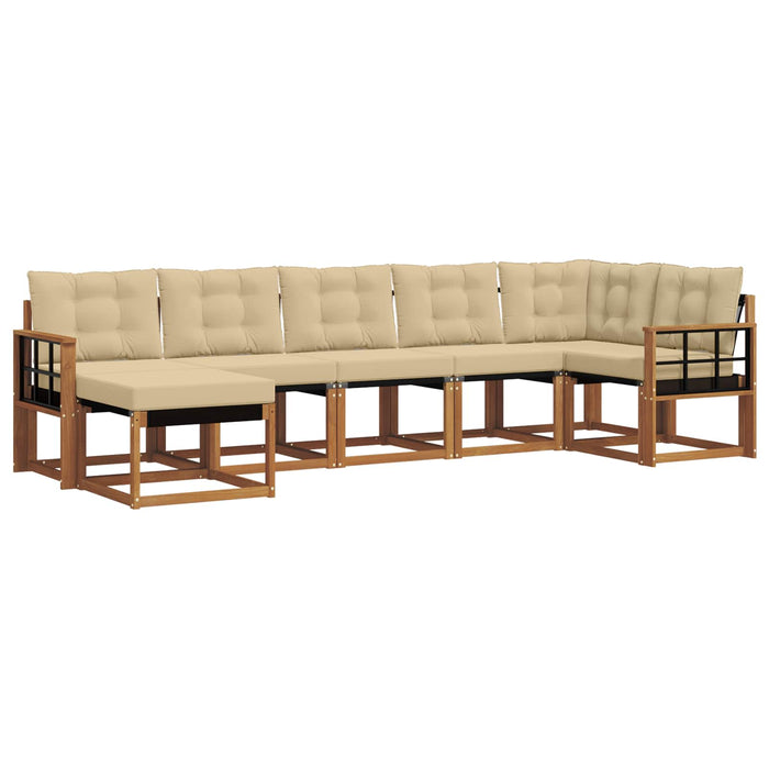 Set de canapele de exterior cu pernă 7 pcs Natural și Bej - WALTI WALTI