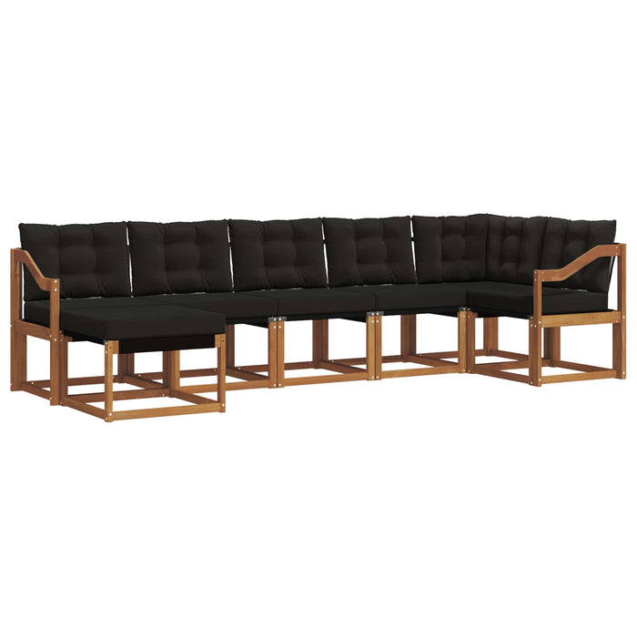 Set de canapele de exterior cu pernă 7 pcs Natural și Negru - WALTI WALTI