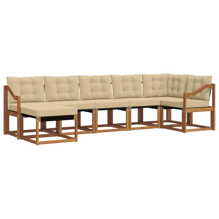 Set de canapele de exterior cu pernă 7 pcs Natural și Bej - WALTI WALTI