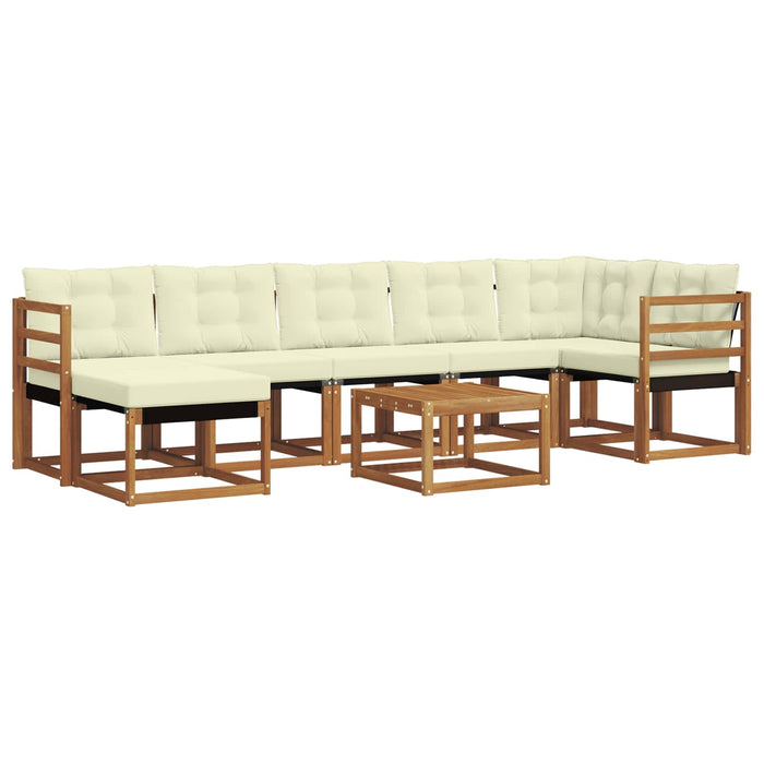 Set de canapele de exterior cu pernă 8 pcs Natural și Crem WALTI