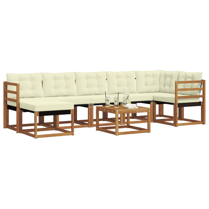 Set de canapele de exterior cu pernă 8 pcs Natural și Crem WALTI