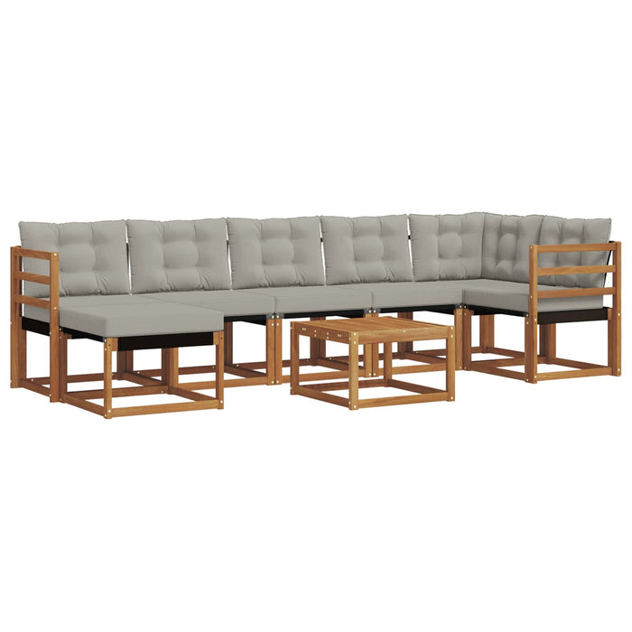 Set de canapele de exterior 8 pcs Gri natural și deschis WALTI