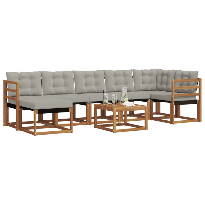 Set de canapele de exterior 8 pcs Gri natural și deschis WALTI
