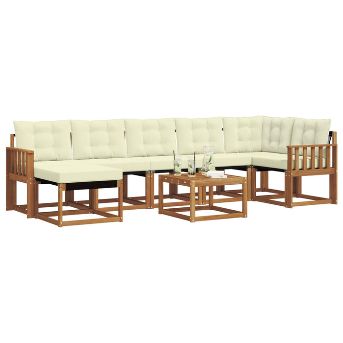 Set de canapele de exterior cu pernă 8 pcs Natural și Crem WALTI