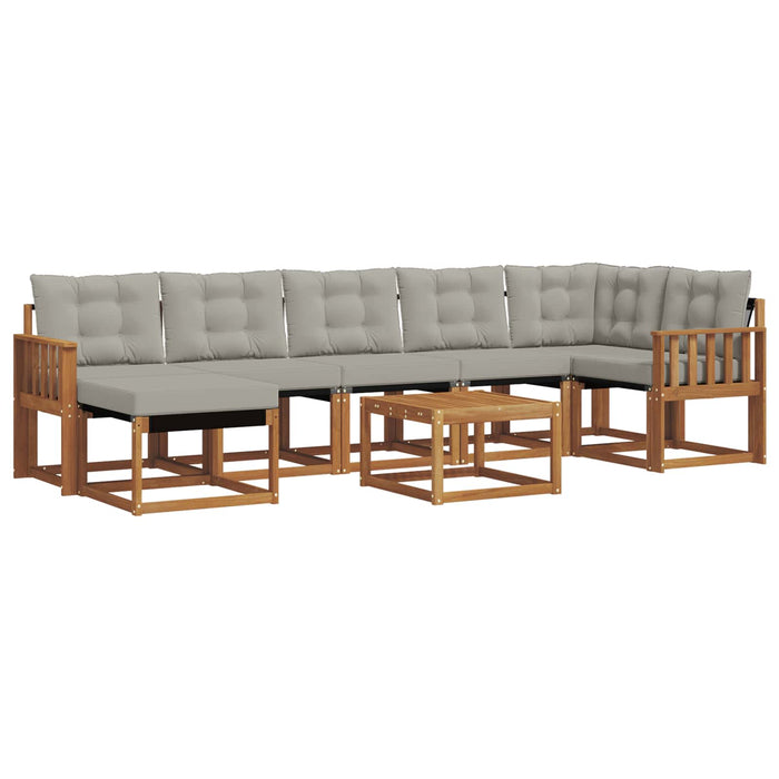 Set de canapele de exterior 8 pcs Gri natural și deschis WALTI