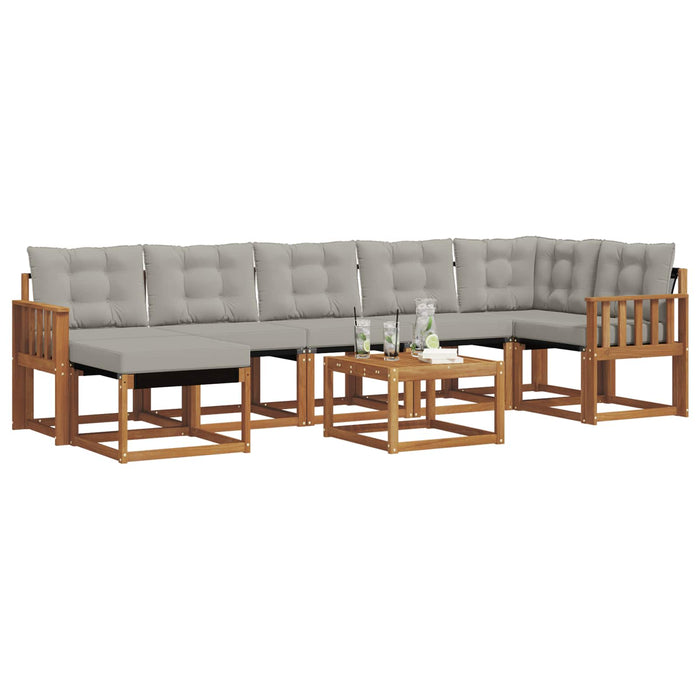 Set de canapele de exterior 8 pcs Gri natural și deschis WALTI