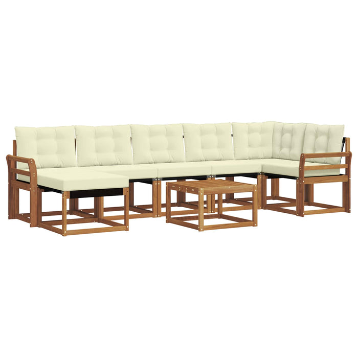 Set de canapele de exterior cu pernă 8 pcs Natural și Crem WALTI