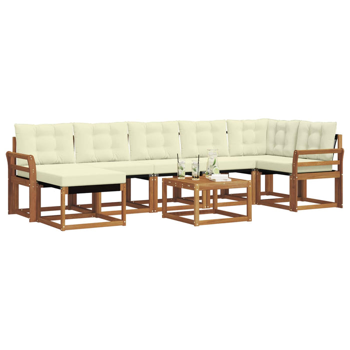 Set de canapele de exterior cu pernă 8 pcs Natural și Crem WALTI