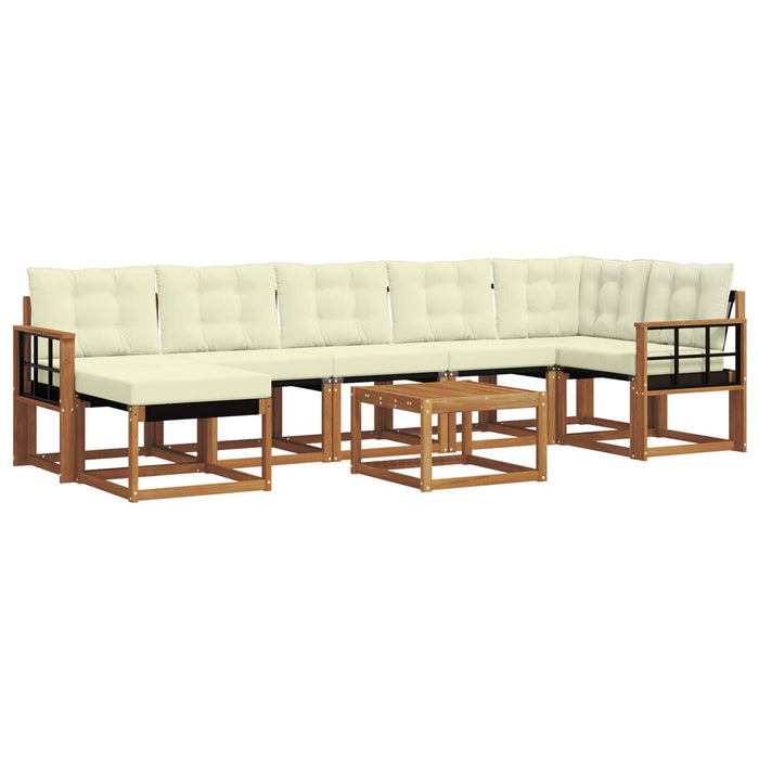 Set de canapele de exterior cu pernă 8 pcs Natural și Crem WALTI