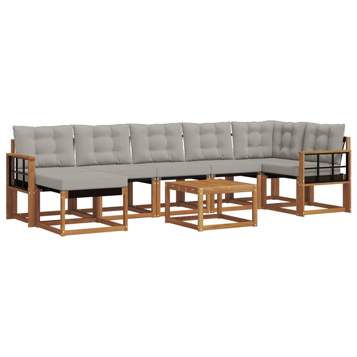 Set de canapele de exterior 8 pcs Gri natural și deschis WALTI