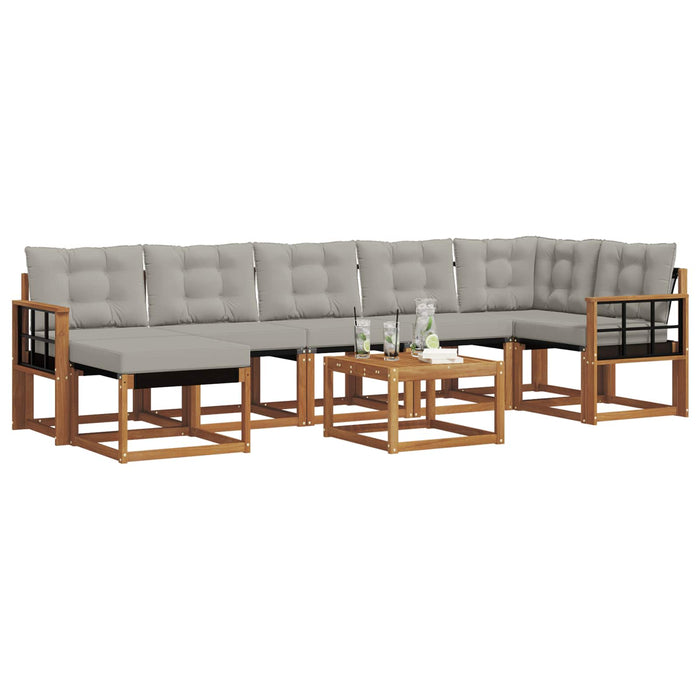 Set de canapele de exterior 8 pcs Gri natural și deschis WALTI