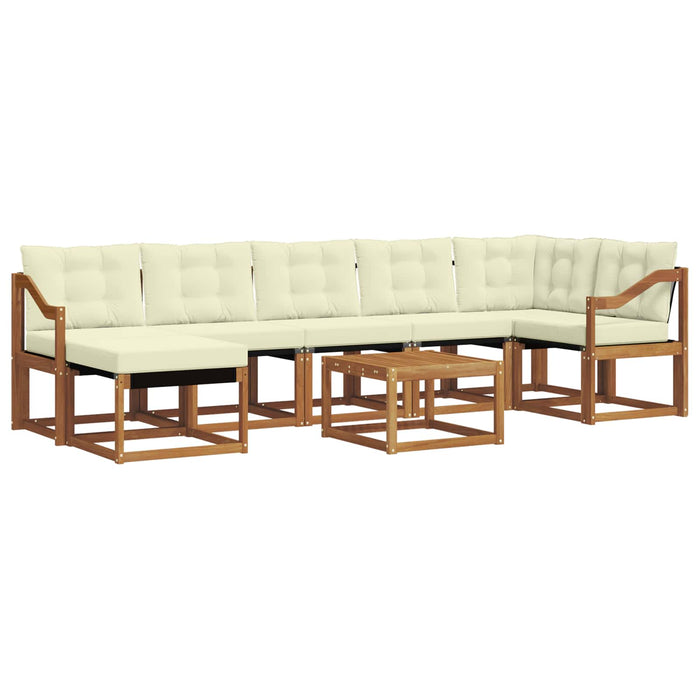 Set de canapele de exterior cu pernă 8 pcs Natural și Crem WALTI