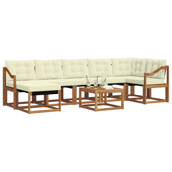 Set de canapele de exterior cu pernă 8 pcs Natural și Crem WALTI