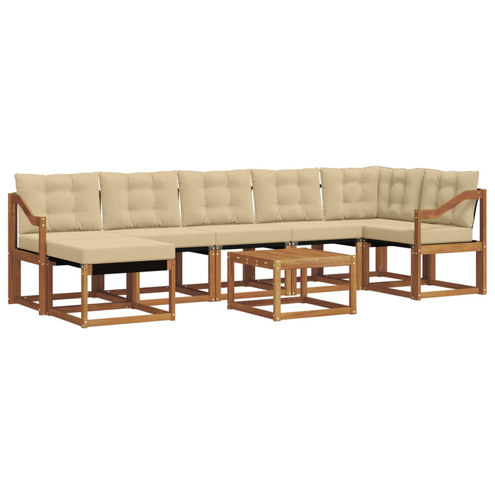 Set de canapele de exterior cu pernă 8 pcs Natural și Bej WALTI