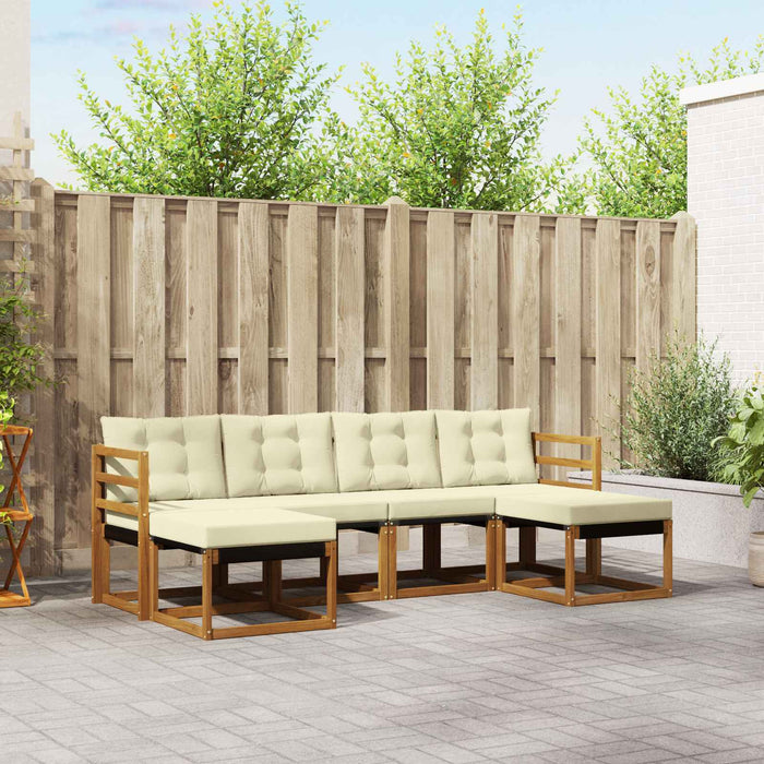 Set de canapele de exterior cu pernă 6 pcs Natural și Crem - WALTI WALTI