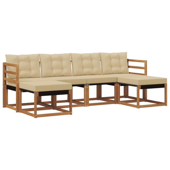 Set de canapele de exterior cu pernă 6 pcs Natural și Bej - WALTI WALTI