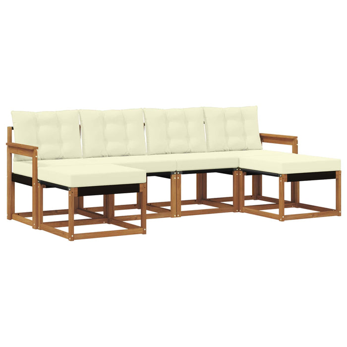 Set de canapele de exterior cu pernă 6 pcs Natural și Crem - WALTI WALTI