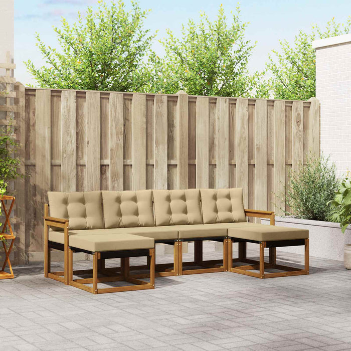 Set de canapele de exterior cu pernă 6 pcs Natural și Bej - WALTI WALTI