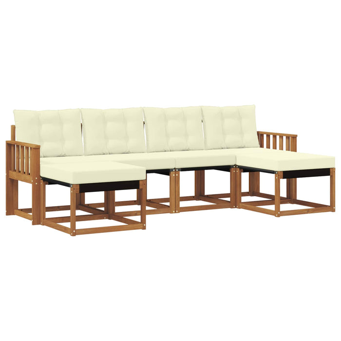 Set de canapele de exterior cu pernă 6 pcs Natural și Crem - WALTI WALTI