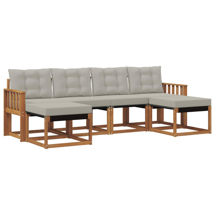 Set de canapele de exterior 6 pcs Gri natural și deschis WALTI