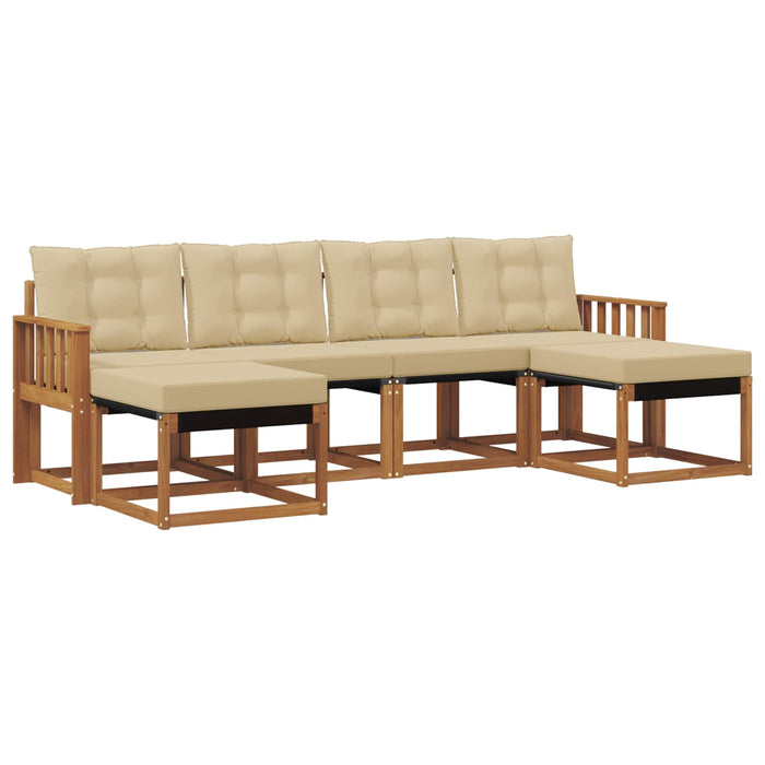 Set de canapele de exterior cu pernă 6 pcs Natural și Bej - WALTI WALTI