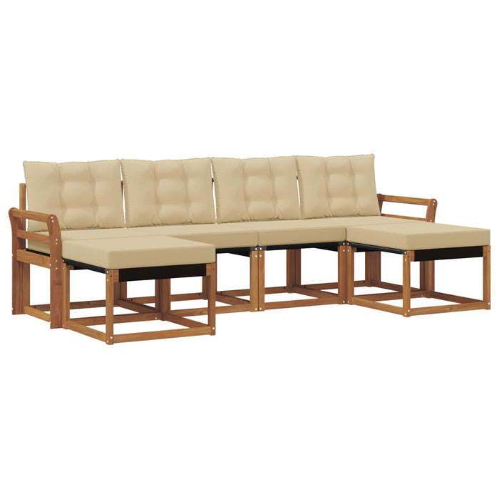 Set de canapele de exterior cu pernă 6 pcs Natural și Bej - WALTI WALTI
