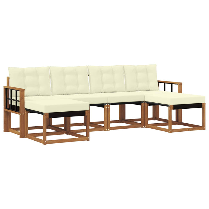 Set de canapele de exterior cu pernă 6 pcs Natural și Crem - WALTI WALTI