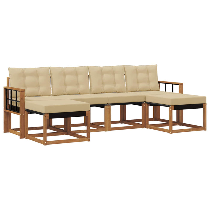 Set de canapele de exterior cu pernă 6 pcs Natural și Bej - WALTI WALTI