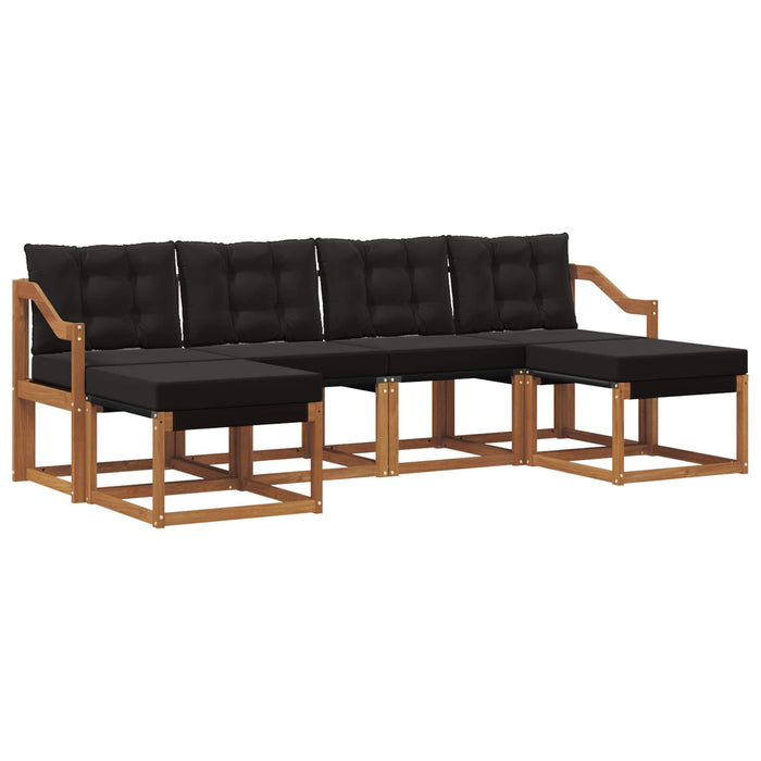 Set de canapele de exterior cu pernă 6 pcs Natural și Negru - WALTI WALTI