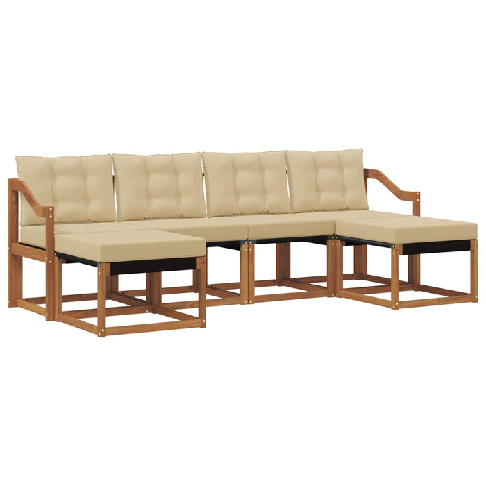 Set de canapele de exterior cu pernă 6 pcs Natural și Bej - WALTI WALTI