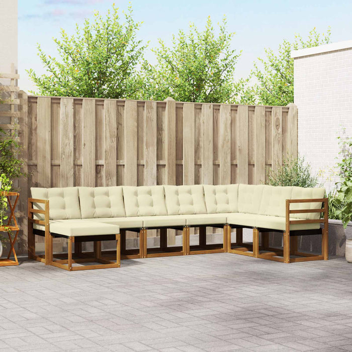 Set de canapele de exterior cu pernă 8 pcs Natural și Crem - WALTI WALTI