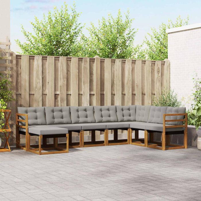 Set de canapele de exterior 8 pcs Gri natural și deschis - WALTI WALTI