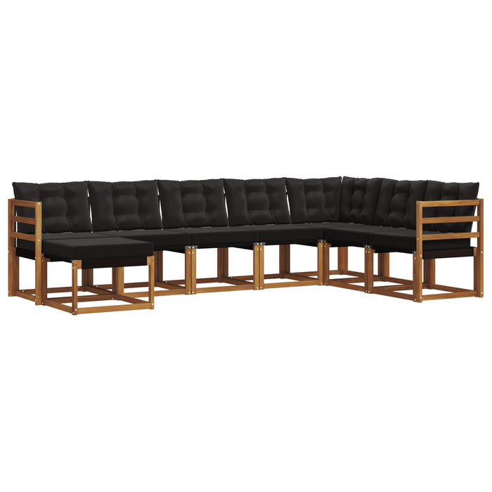 Set de canapele de exterior cu pernă 8 pcs Natural și Negru - WALTI WALTI