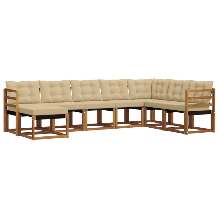 Set de canapele de exterior cu pernă 8 pcs Natural și Bej - WALTI WALTI