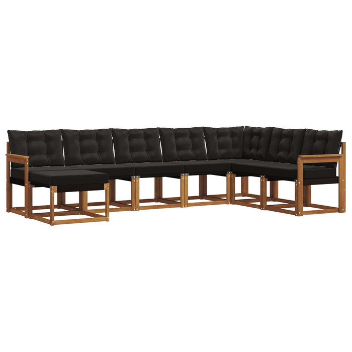 Set de canapele de exterior cu pernă 8 pcs Natural și Negru - WALTI WALTI