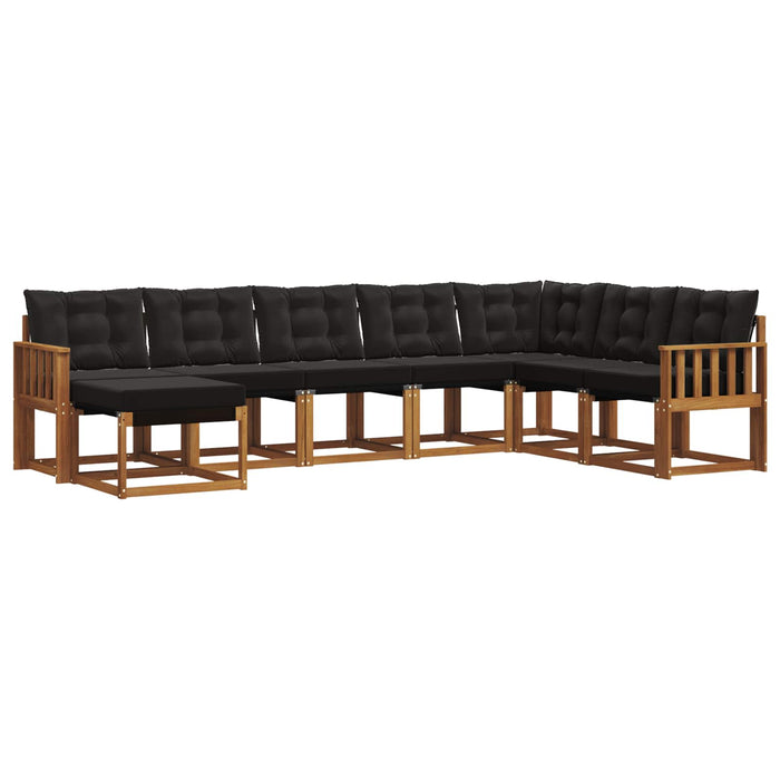 Set de canapele de exterior cu pernă 8 pcs Natural și Negru - WALTI WALTI