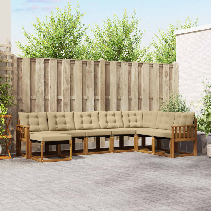 Set de canapele de exterior cu pernă 8 pcs Natural și Bej - WALTI WALTI