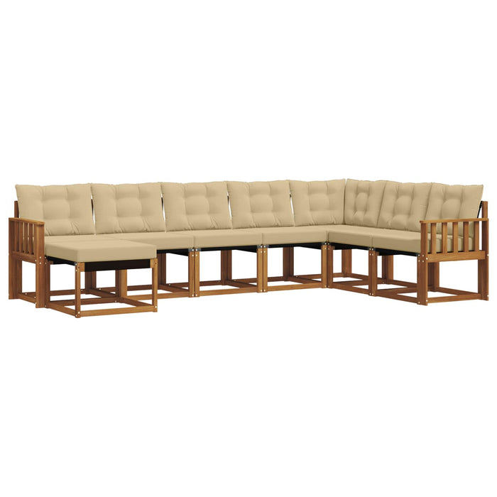 Set de canapele de exterior cu pernă 8 pcs Natural și Bej - WALTI WALTI