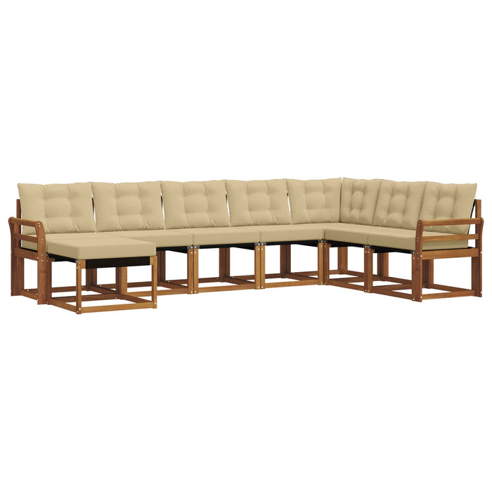 Set de canapele de exterior cu pernă 8 pcs Natural și Bej - WALTI WALTI