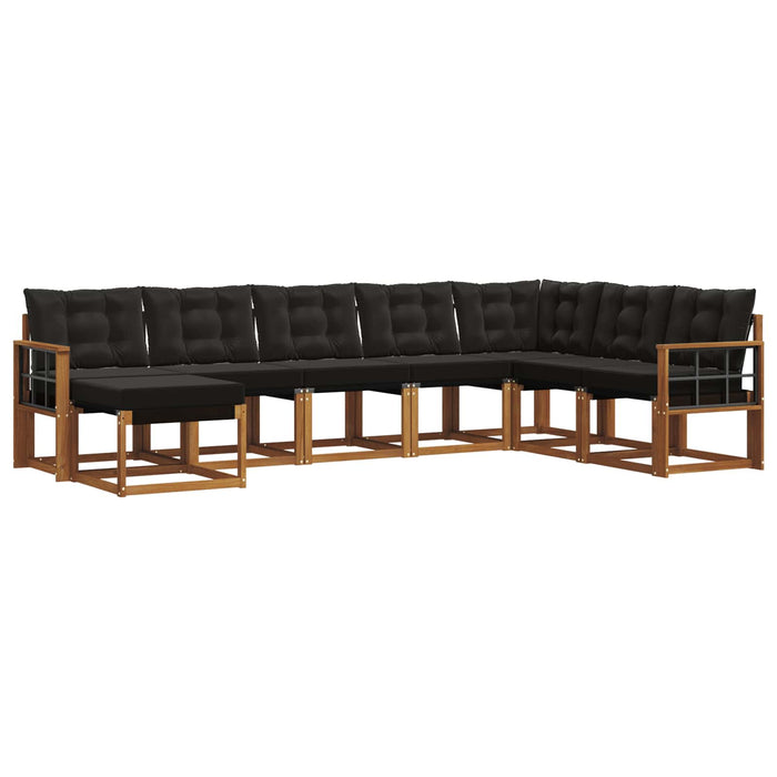 Set de canapele de exterior cu pernă 8 pcs Natural și Negru - WALTI WALTI