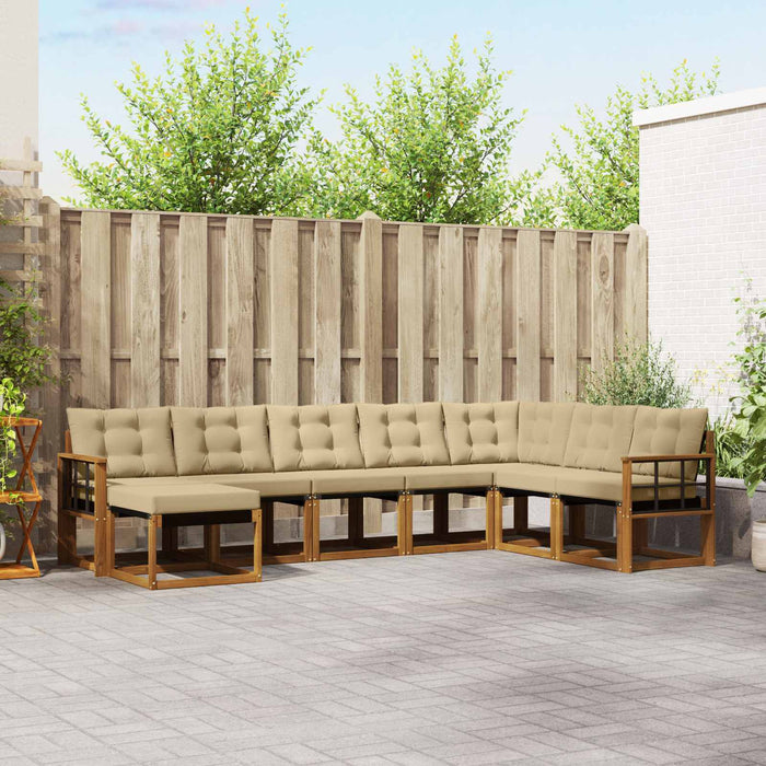 Set de canapele de exterior cu pernă 8 pcs Natural și Bej - WALTI WALTI