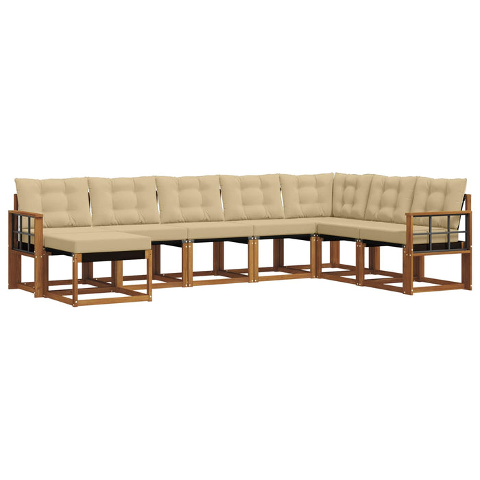 Set de canapele de exterior cu pernă 8 pcs Natural și Bej - WALTI WALTI