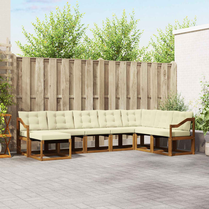 Set de canapele de exterior cu pernă 8 pcs Natural și Crem - WALTI WALTI