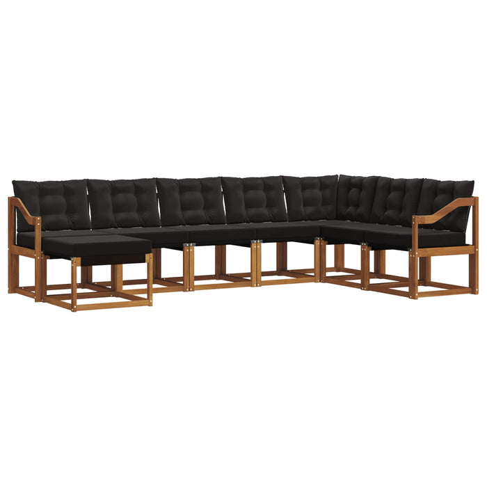 Set de canapele de exterior cu pernă 8 pcs Natural și Negru - WALTI WALTI