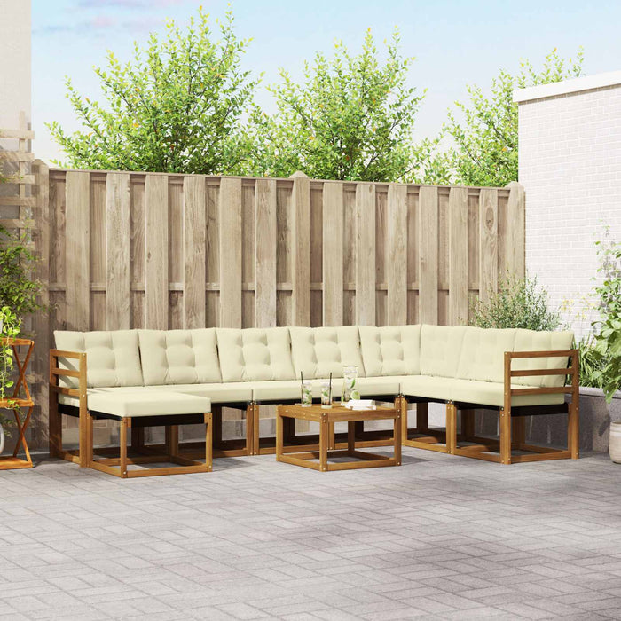 Set de canapele de exterior cu pernă 9 pcs Natural și Crem - WALTI WALTI