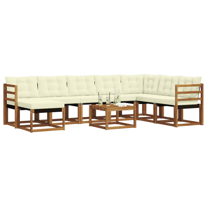 Set de canapele de exterior cu pernă 9 pcs Natural și Crem - WALTI WALTI
