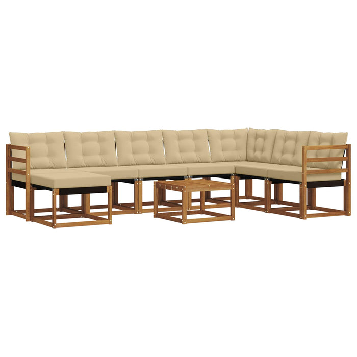 Set de canapele de exterior cu pernă 9 pcs Natural și Bej - WALTI WALTI