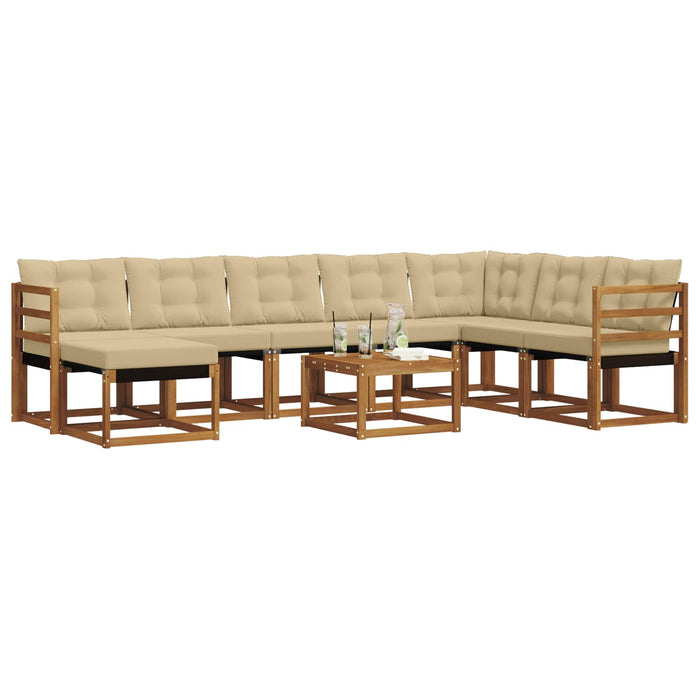 Set de canapele de exterior cu pernă 9 pcs Natural și Bej - WALTI WALTI
